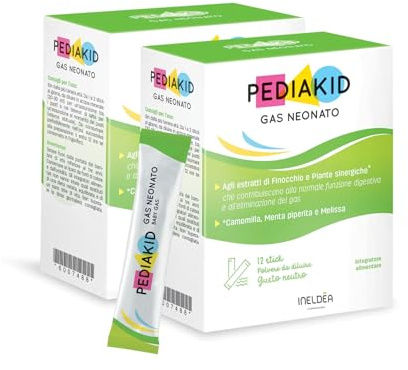 PEDIAKID - Bébé Gaz - Aux extraits de plantes & fibres - Aide à réduire les gaz et à améliorer le confort digestif - Dès la naissance - Format sticks de poudre à diluer facile à utiliser - Lot de 2