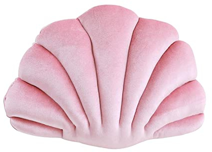 Seashell Pillow Sea Shell Chair Cushion Soft Multifunctional Throw Pillow Plush Measure 13x9.8inch for Sofa Bed Couch Chair Lovely, Pink
