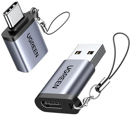 UGREEN USB C auf USB Adapter 10Gbps (Kombinationspaket) für iPhone 17 16 15 Pro Max, iPad, Galaxy S24 S23 & Laptops (Grau)