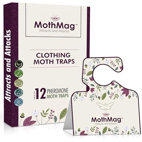 MothMag Mottenfallen für Kleidung, Schränke, Stoffe und Teppiche, Kleidermottenfallen, Schrankmottenfalle, Kleidermotten-Fallen, Mottenfalle, Mottenkugel-Alternative, Mottenabwehr für Schränke (12