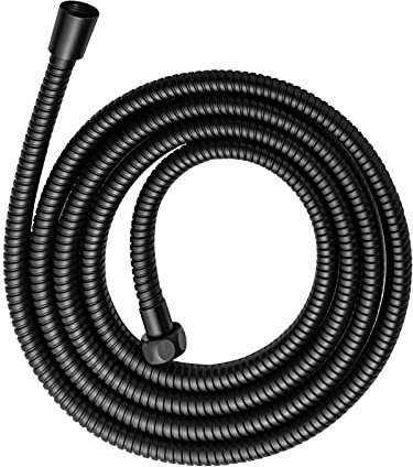 OFFO Shower Hose, 3.0 m Stainless Steel Replacement High Pressure Pipe with Kink Protection for Bathroom Fittings, Matte Black