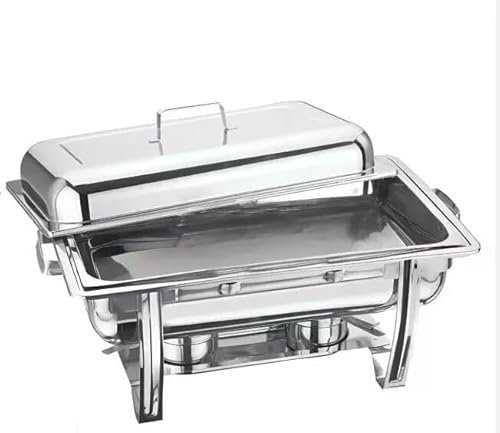 Stainless Steel 10 Litres Rectangular Chafing Dish, Catering Buffet Food Warmer with Lid