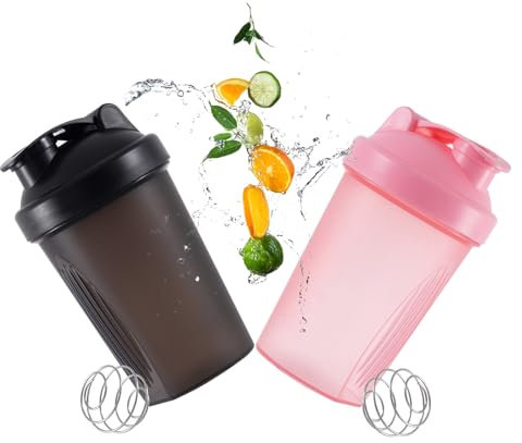Protein Shaker,2PCS Shaker Proteine 400 ml,Senza BPA,Bottiglie Protein,per Frullati Proteici