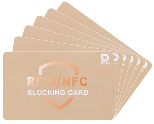 DiULi Supporto per Carte RFID, 6 Pezzi Custodie Blocco RFID per Carte di Credito Ultra Sottile, Coperture Sicure per Carte di Credito Senza Contatto, Protezione Anti-frode(C)