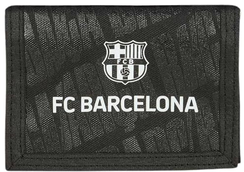 F. C. BARCELONA - Portafoglio con testiera, comodo, versatile, qualità e resistenza, 12,5 x 9,5 cm