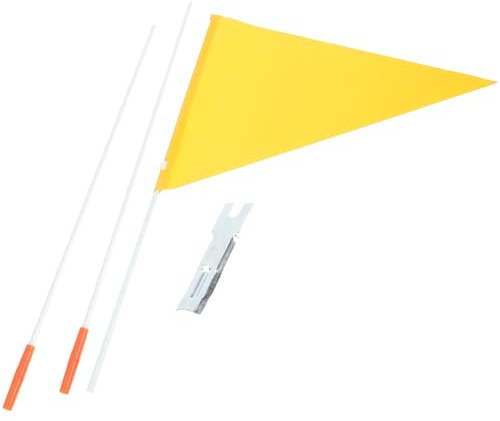 LOPUNER Bandera de Bicicleta de Seguridad Portátil Amarilla, Mástil Sólido de Fibra de Vidrio, 1 Pieza para Remolques Infantiles y Señalización en Exteriores