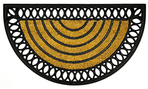 OLIVO.Shop | Marte Zerbino Ingresso casa in Cocco e Gomma, Antiscivolo, Ideale per Esterno, Rettangolare o a Mezzaluna (40x70 Mezzaluna)