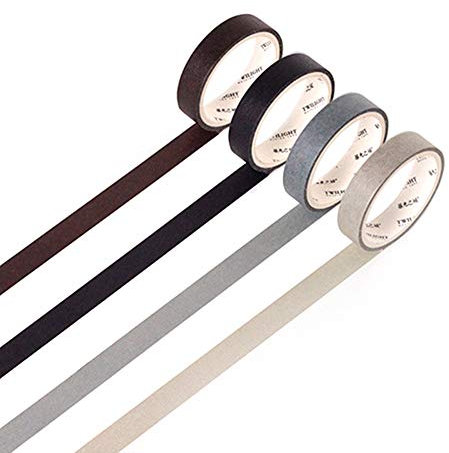 Washi-Tapes-Set mit 4 natürlichen Farben, für Scrapbooking, Klebeband für Heimwerker, dekoratives Basteln, Geschenkverpackung, Scrapbooking, Naturfarben 5-Cool Colors