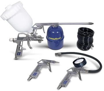 Goodyear - Kit air comprimé 5 accessoires pour Compresseurs d'air Pression 8 bar max Gonflage Soufflage Huilage Peinture