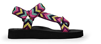 BOSANOVA Sandali sportivi realizzati in materiale tessile con stampa etnica e suola super leggera in gomma eva. Chiusura con velcro. Scarpe da donna, multicolore, 40 EU