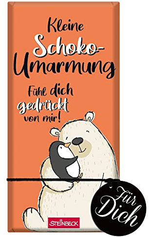 STEINBECK Freundschaft Geschenk-Schokolade 100g Tafel - Schokoumarmung - Fühl dich gedrückt - Liebe Verbundenheit Freunde