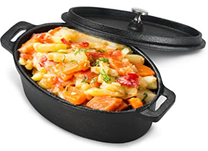 Commercial Chef 0.63-Qt. Mini Casserole, Pre-Seasoned Cast Iron, CHCI063