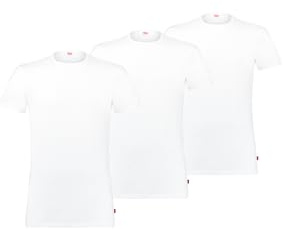 Levi’s Einfarbiges Rundhals-T-Shirt, bequemes und atmungsaktives T-Shirt mit kurzen Ärmeln aus Baumwolle, 3er-Pack