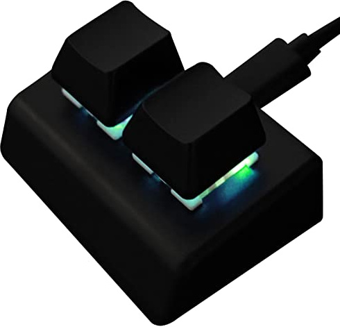 Macro Keyboard Mechanical - Mini 2 Key Keyboard - Hotswap Mechanical Keyboard, Portable Handed Fully Programmable Keypad USB Wired