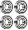 Confezione da 4 cuscinetti 608 ZZ, cuscinetti a sfera, cuscinetti a sfera per skateboard, adatti per skateboard in linea e pattini a rotelle