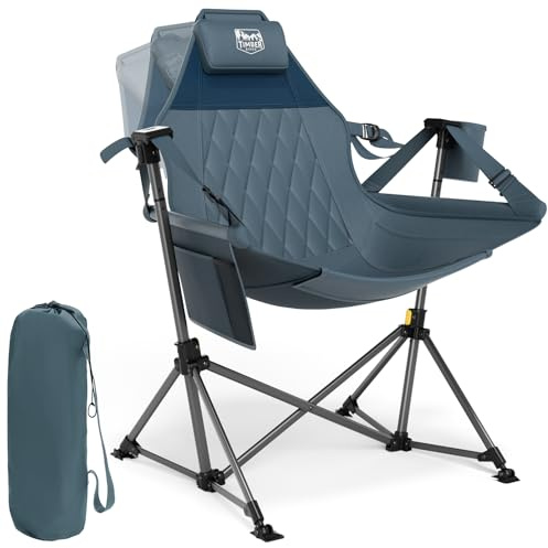 TIMBER RIDGE Hammock Camping Chair, Oversized Swinging Hammock Chair with Adjustable Back and Seat for Outdoor Lawn, Sports, Supports 400lbs, Blue