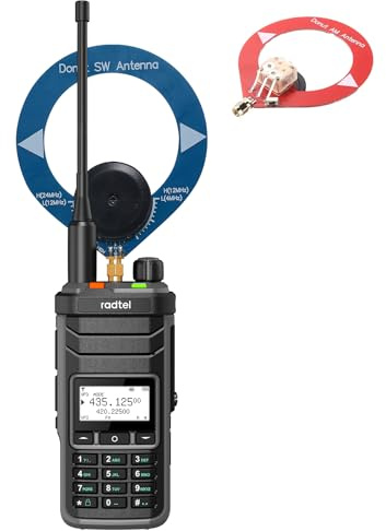Radtel RT-860 Radio Amateur Multibande HF UHF VHF Bi-Bande avec Réception AM USB LSB CW CB LW MW SW SSB, 1024 Canaux, Batterie 2000mAh, Recharge Type-C (avec Antennes SW/MW)