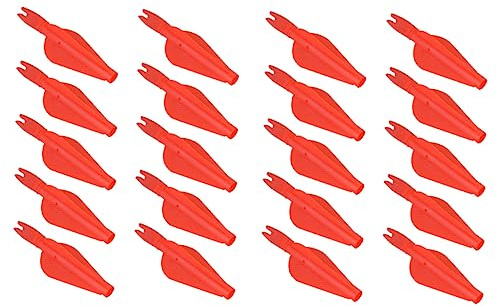 BESPORTBLE 20 Pcs Queues de Flèche en Plastique Rouges pour Tir à l'arc, Intégrées, Portables, Garantissant Précision, pour Archers Amateurs et Entraînements
