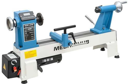 12 x 18 Digital Display Wood Lathe Machine, Benchtop Wood Lathe Machine 3/4HP 110V Infinitely Variable Speed 650-3800 RPM Professional for High Speed Sanding and Polishing