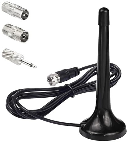 FM DAB Radio Antenne für Stereoanlage und AV Receiver - Universale Zimmerantenne mit Magnetfuß und 3m Verlängerungskabel - Hervorragender Empfang für DAB+ und UKW Radio, Digitale Radioantenne