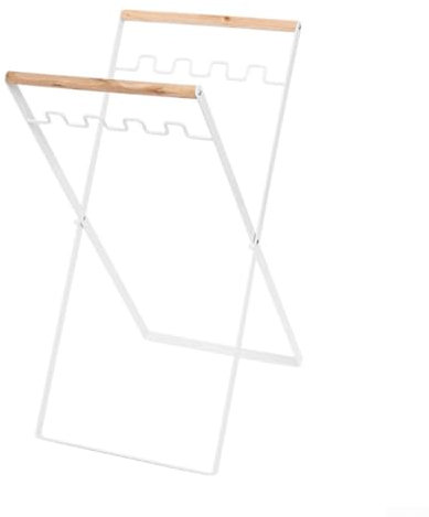 Soporte plegable para bolsas de basura para uso en exteriores, solución de almacenamiento portátil para bolsas de hojas y más (blanco)