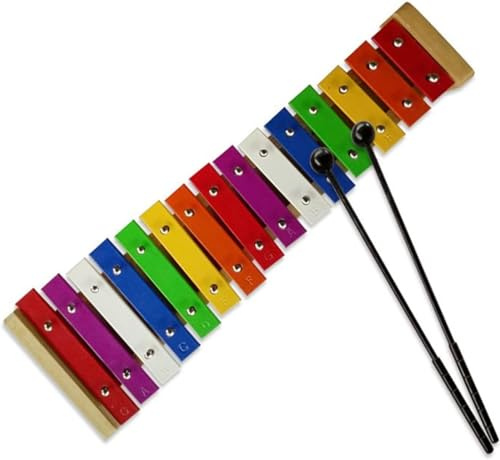 Glockenspiel Xylofon, Xylofon 15-ton glockenspiel Xylofon slagverk med två klubbor