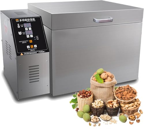 Luzphened Macchina Tostatrice caffè,Casa Tostatrice Elettrica, Essiccatrice Cereali in Pentola Antiaderente, Tostatori da caffè per Uso Domestico Tosta caffè Elettrica, 0-350℃ 0-999min 4000g