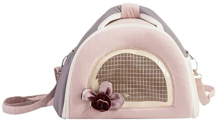 Transportín portátil para animales pequeños, 24 x 17 x 19 cm, caja de transporte a prueba de fugas, para mascotas pequeñas, con malla transpirable y resistente a los golpes para hámster, cobayas