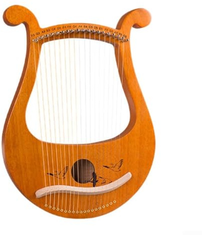 Harpa， 19 strängar mahognylyraharpa, träharpsträng harpa musikinstrument stämnyckel reservsträng