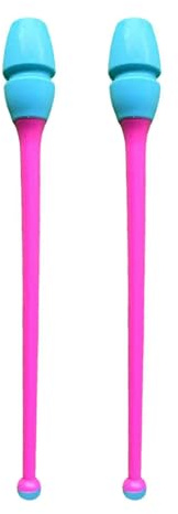 F Fityle Lot de 2 bâtons de Gymnastique, Accessoires de Fitness, Outil en Caoutchouc de 35 cm de Long pour l'entraînement de la Gymnastique Rythmique chez, Style E