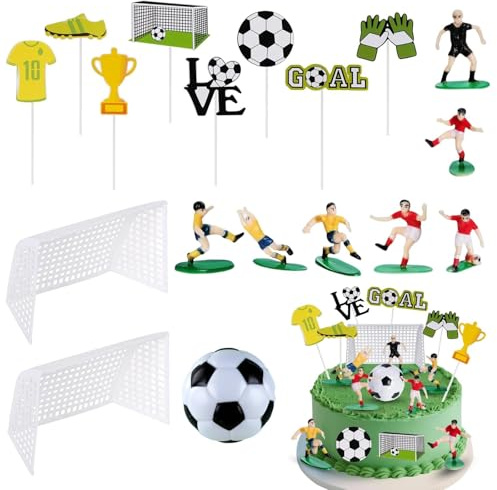 18 Pcs Decoracion Tarta Futbol Muñecos Futbolistas Cumpleaños