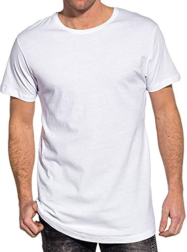 Urban Classics Herren Geformtes langes T-Shirt, Weiß, 3XL