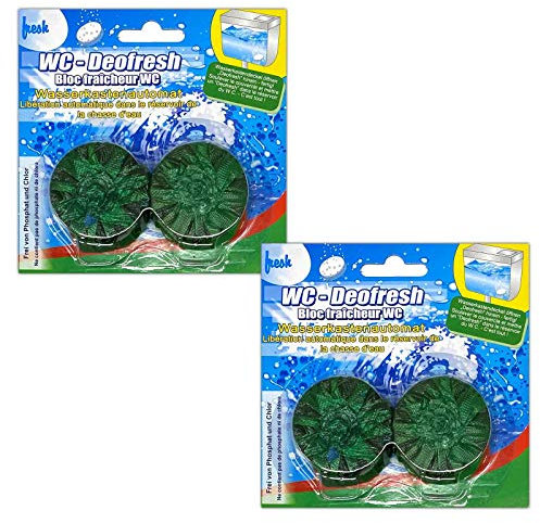 4 pastillas de inodoro Deofresh, 45 g cada uno