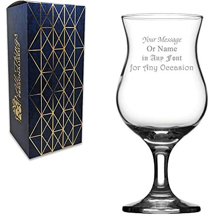 Personalised Engraved 13oz Short Stemmed Cocktail Drinking Glass, Gift Boxed, Personalise with Any Message for Any Occasion