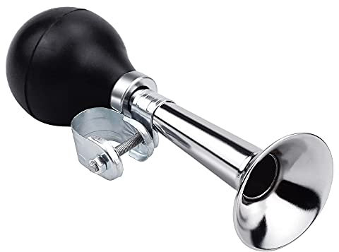 CAPRICIOUS Retro Fahrradhupe Universal Ballhupe Hupe Fahrrad Laut Fahrradhupe Verstellbar Mit Schwarzem Gummiball Posthorn Für Fahrradklingel, M