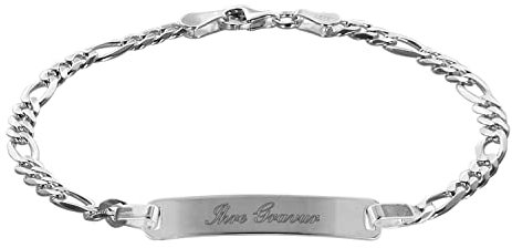 trendor Gravur-Armband für Junge Männer 925 Silber Länge 21 cm inklusive Wunsch-Gravur modischer Gravurschmuck für Damen und Herren 88650-21