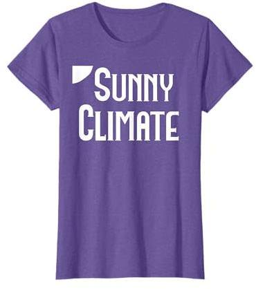 Arisu Sunny Climate T-Shirt - Women's Unisex Cartoon Pattern T-Shirt - Blue - Size S - Short Sleeve - Classic Fit - Imported