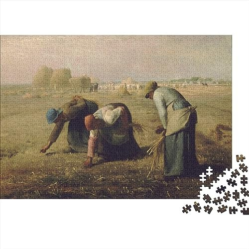 Peintures De Renommée Mondiale Puzzles, The Gleaners Puzzle, pour Adultes Et Adolescents, Jean-Francois Millet Puzzle en Bois De, 1000 Pièces, Peinture à l'huile Puzzle