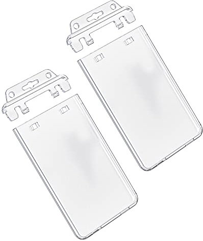 Uniclife Sperrbarer ID-Ausweishalter für Weniger Häufig Verwendete Karten Vertikale Hartplastikhülle Clear Card Protector Pouch für Pässe Access Cards Student IDs Proximity RFID Key Cards, 2 Pack
