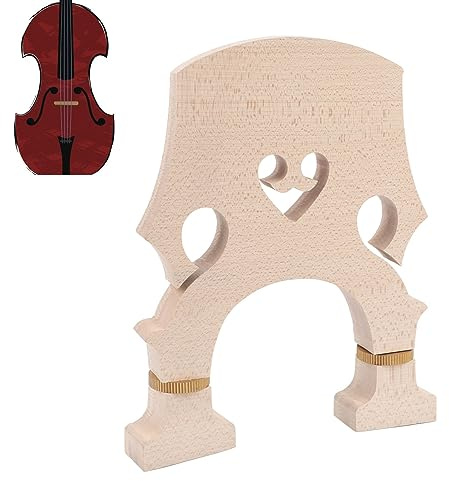 BORDSTRACT Puente De Contrabajo De Madera De Arce con Tornillo De Latón Ajustable, Puente De Violín para Contrabajo con Rendimiento Mejorado(3/4)