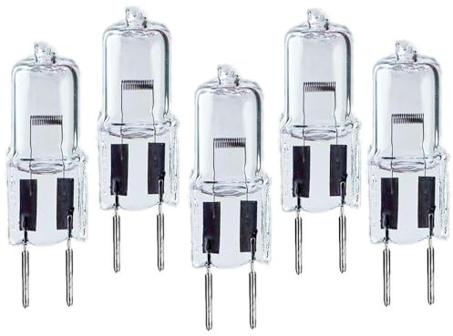 BULBEAWICK Halogenlampe GY6.35 Bi-Pin Sockel,AC/DC 24V,Dimmbar,2800K Warmweiß,5er Pack G6.35 24V-50W