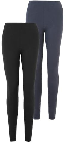 Marks & Spencer Pack de 2 Leggings de Cintura Alta Azul/Negro UK 12 (EU 40)