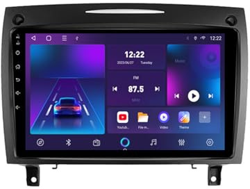 Radio Estéreo para Automóvil Doble Din Android 13 para Mercedes-Benz SLK-Class R171 2004-2011, Estéreo para Automóvil con Pantalla Táctil de 9 Pulgadas con Control de Voz Cámara de Respaldo Car Play M