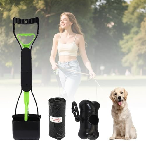 Bvtpoyy Hundekotschaufeln, 70cm Hundekotschaufel,Pooper Scooter, Hund Poop Picker, Langfaltbare Griffe mit hoher Stärkematerialien