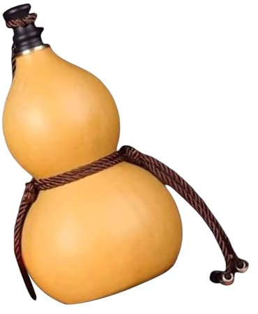 Vintage Styles Gourd Water Bottle Ornamental Gourd Wine Flask Unique Wood Water Bottle Ornament for Daily Use Collectible Cultural Decoration