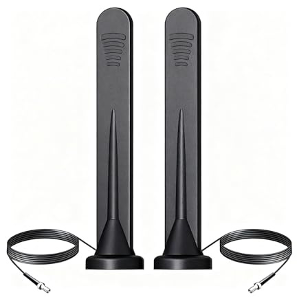 Kaunosta 5G/4G LTE GSM Antenna TS9 External Magnetic Base Antenna 15dBi Omnidirectional Network Antenna for AT&T Nighthawk MR6110 MR6500 M6 Pro MR6150 M5 MR5100 MR5200 5G Mobile Hotspot Router 2-Pack