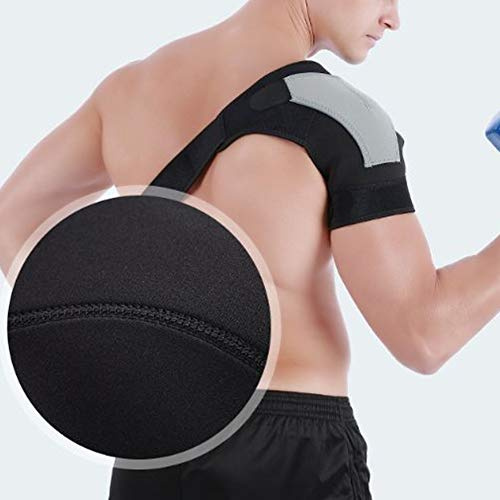 SPYMINNPOO Hombrera Deportiva Ajustable para Protección del Hombro Derecho, Soporte de Tensión para Tenis y Equipos de Fitness, Color Gris