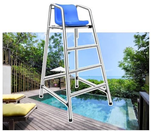 Lifeguard Chairs,Lifeguard Pool High Chair with Sunshade, 304 Stainless Steel Safety Ladder for Indoor/Outdoor Swimming, Life-Saving Observation Chair (120cm / 3.9' / 47.2'')