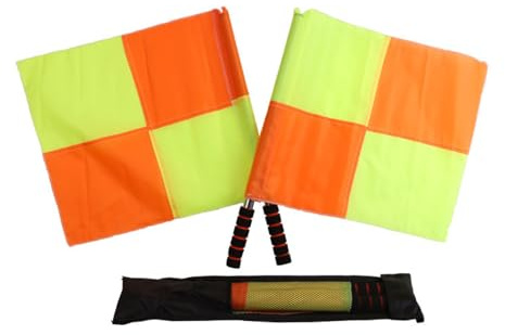 Bandera De Árbitro De Fútbol - Banderas De Voleibol De Juez De Línea | Accesorios Ligeros Naranjas Y Amarillos | Juego De Banderas De Señales Profesionales Para Juegos De Interior, Partidos Al Aire Li