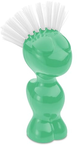 Koziol Tweetie - Cepillo de verduras para verduras y frutas, de plástico irrompible, higiénico, función atril, cocina, hogar (verde medio)